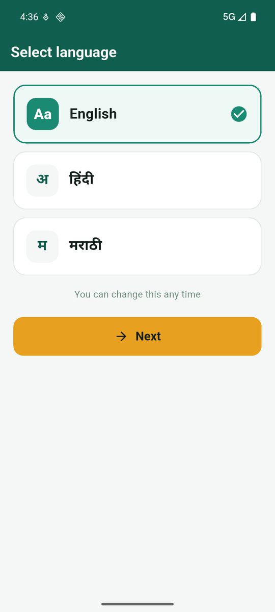 MBT Staff app: English, Hindi or Marathi